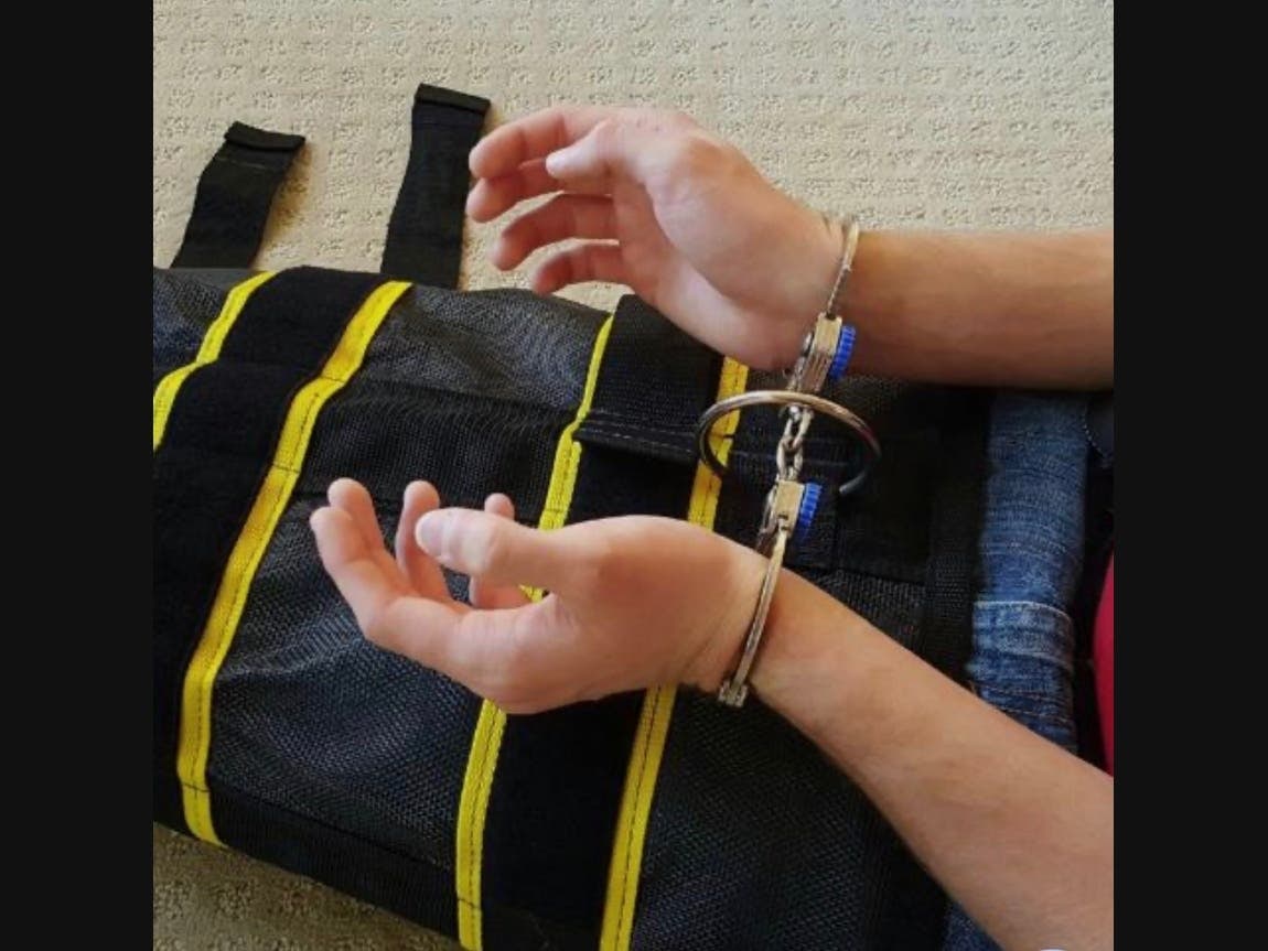 A WRAP restraint device shown in the Patch article about Mike Little's policy fight